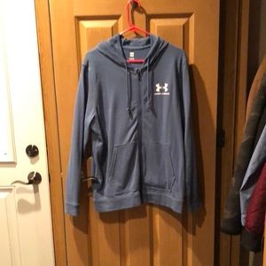 Mens, Large, Light Blue, lightweight hooded sweatshirt.